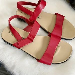 SIMPLY BASICS Vintage Lois Red Strappy Sandals Size 7